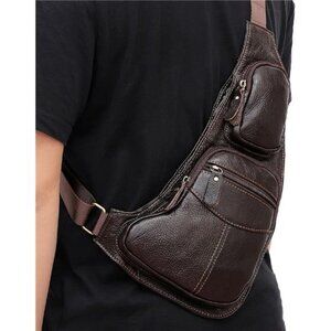 NEW Leather Sling Bag Backpack for Men